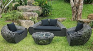 Outdoor wicker sofa
